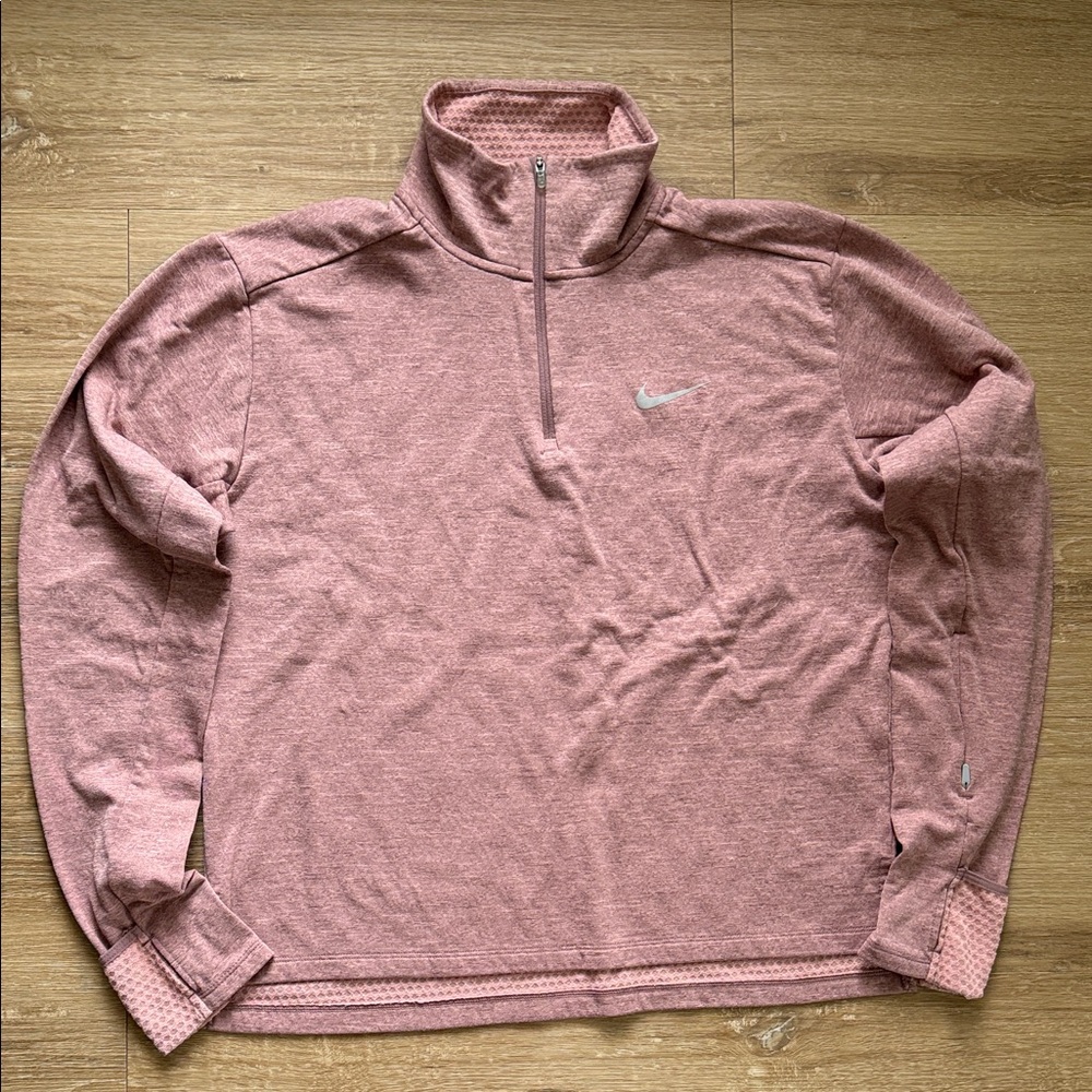 Nike Running Quarter Zip in Dusty Pink